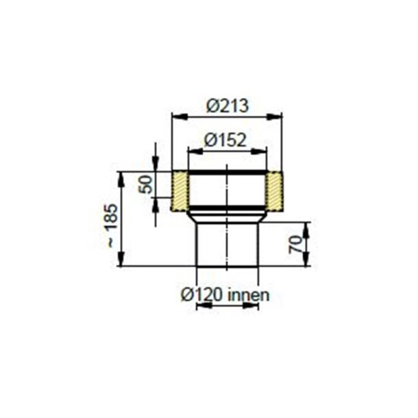 Adapter/overgang fra rgstuds 120 til isoleret 150. 