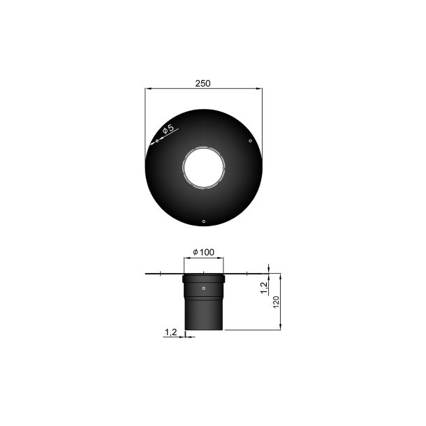 Rosette m. bsning unico, 85mm kant (100 mm)