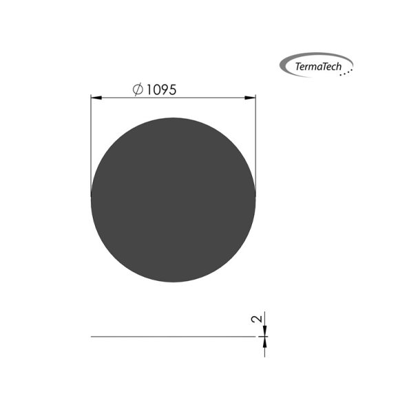Gulvplade cirkel 1095 mm sort stl