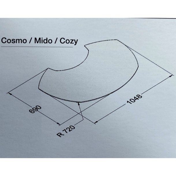 Formgulvplade til Jydepejsen Cosmo/Cozy/Mido (6 mm glas)