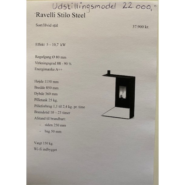 Udstillingsmodel Ravelli Stilo sort/hvid stl